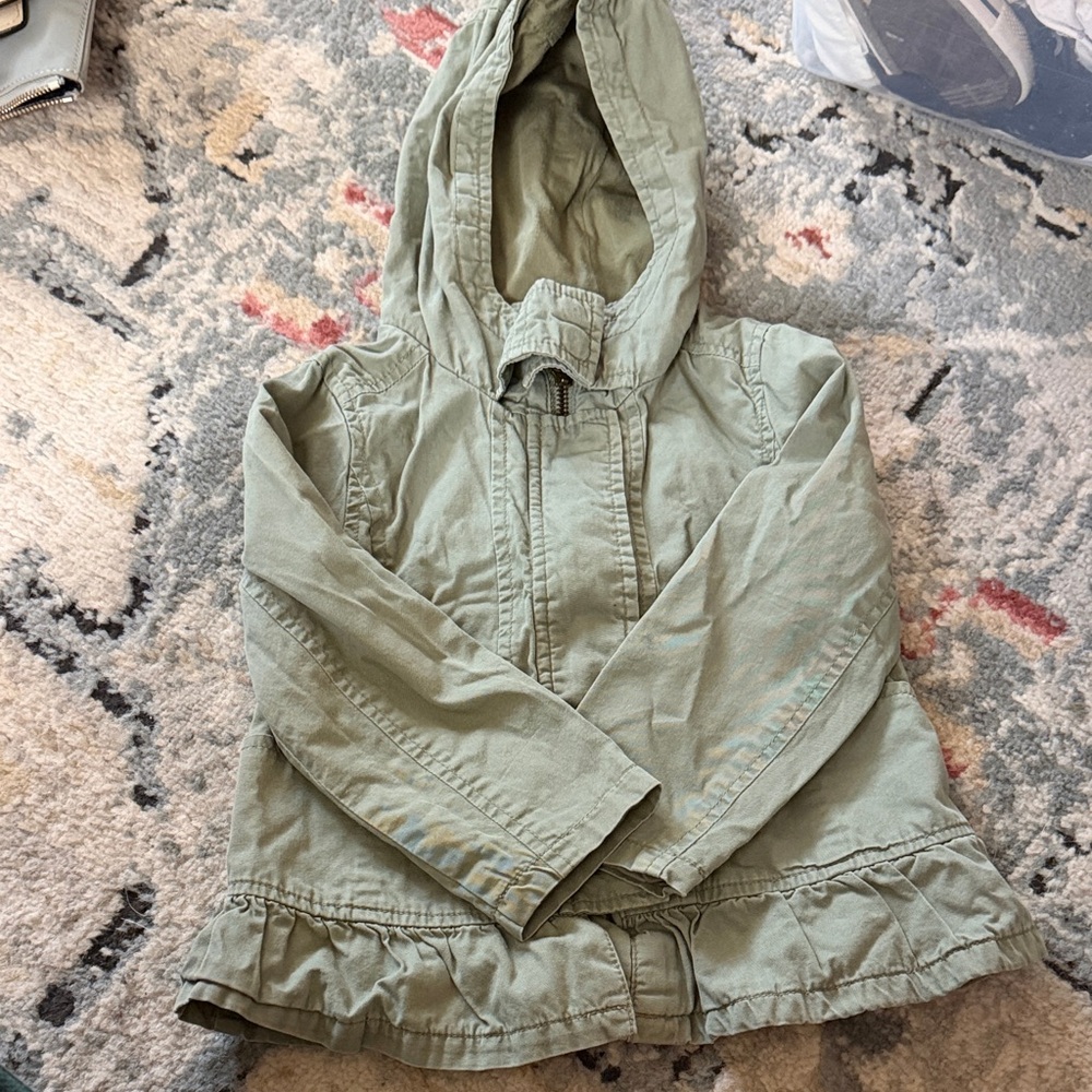 Toddler girls ruffle hem spring jacket